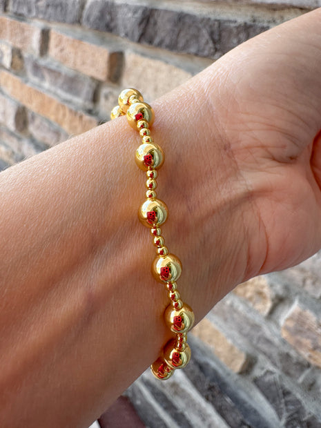 Pulsera Elastica Balines Dorados