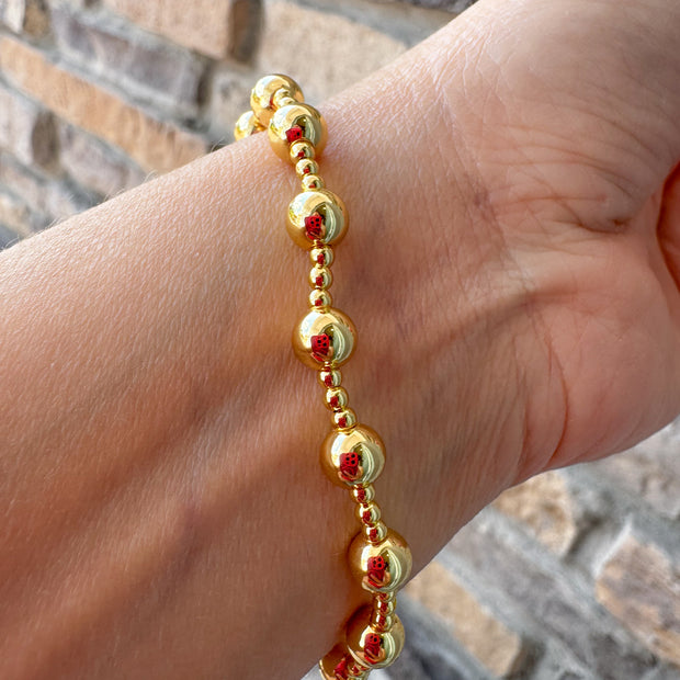 Pulsera Elastica Balines Dorados