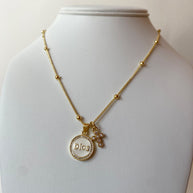 White Dios and Clear Cross Necklace