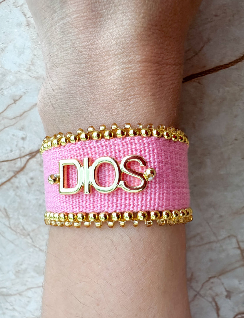 Pulsera Ajustable DIOS Rosada