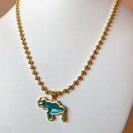 Blue Venezuela Map Necklace