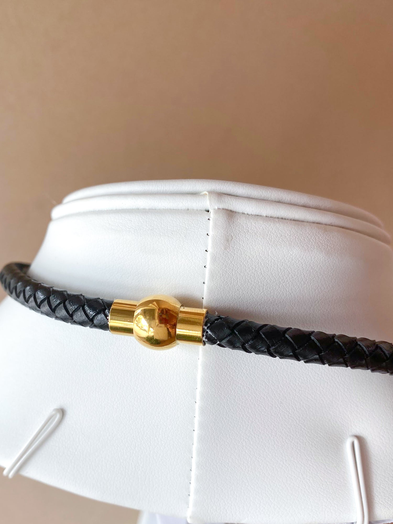 Big Golden Cross with Silver Guadalupe Medal Black Necklace