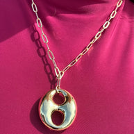 Big Coffee Grain Paper Clip Necklace