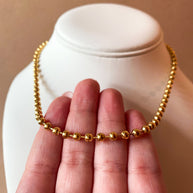 Plain Balls Pattern Golden Steel Necklace