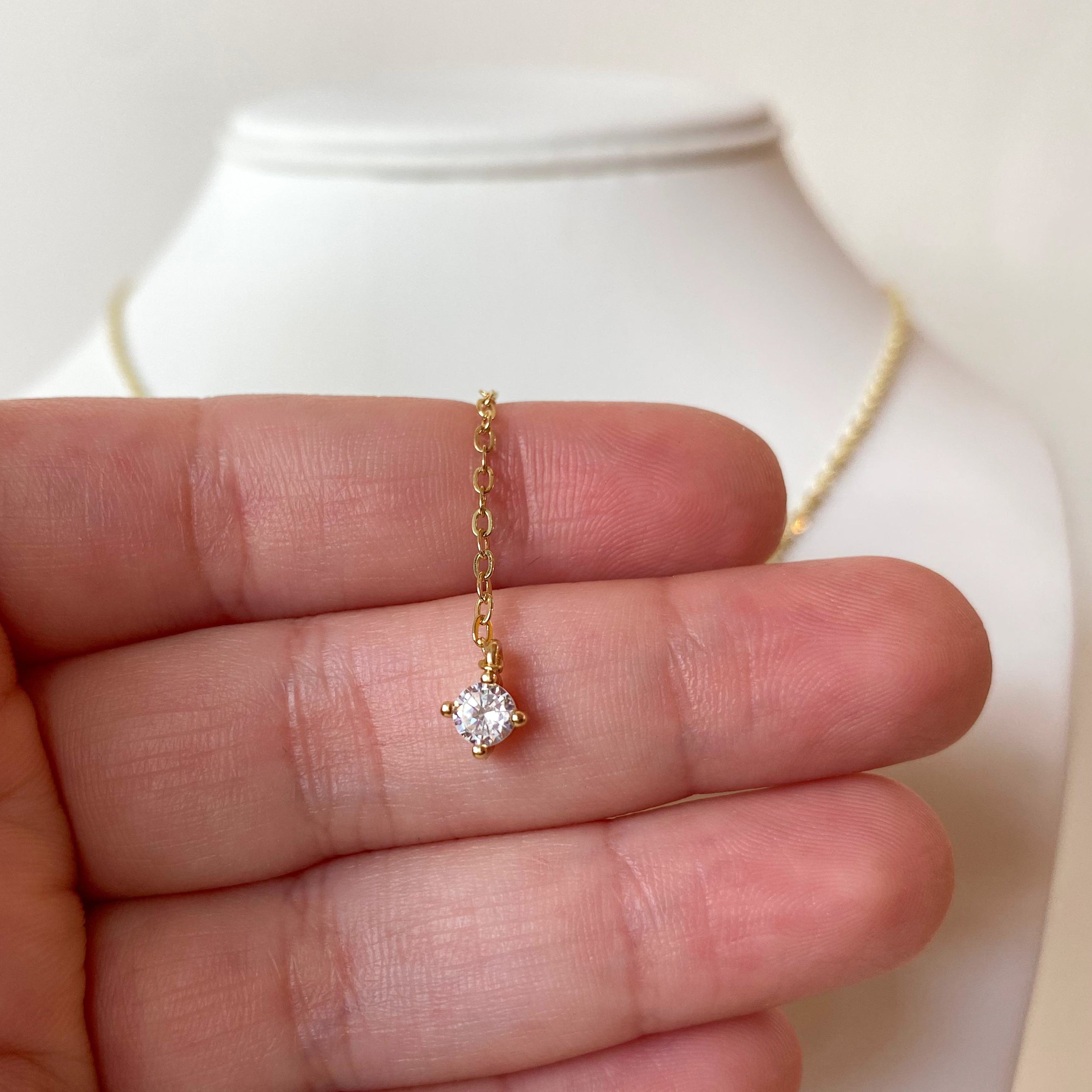Golden Classic Teardrop Style Large Necklace