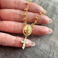 Cadena Virgen de la Milagrosa y Cruz