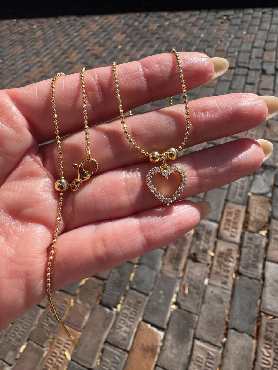 Shiny Heart Adjustable Necklace