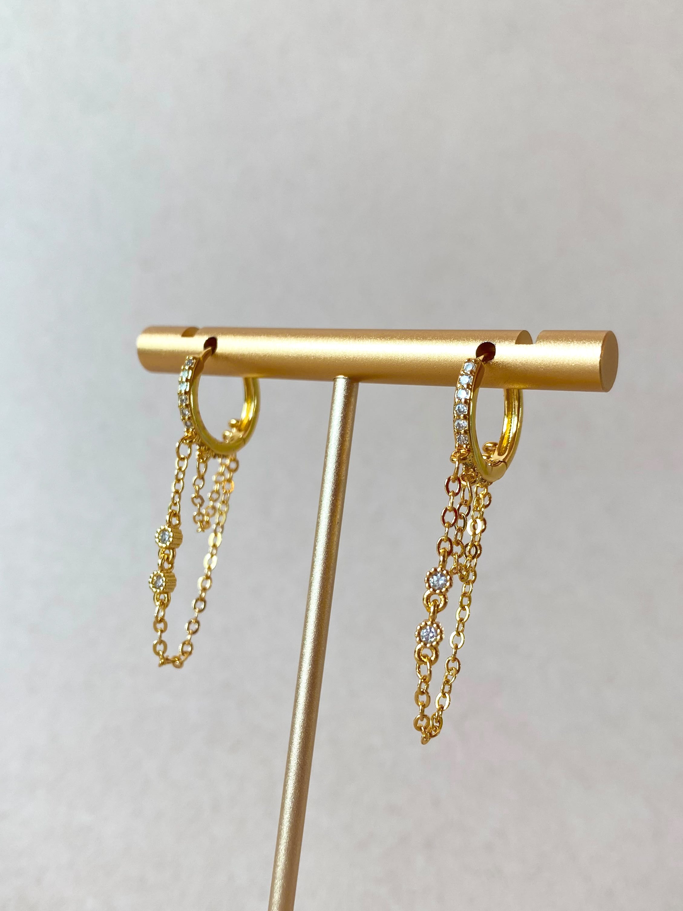 Golden 2 Chains Style Large Hoops