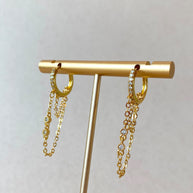 Golden 2 Chains Style Large Hoops