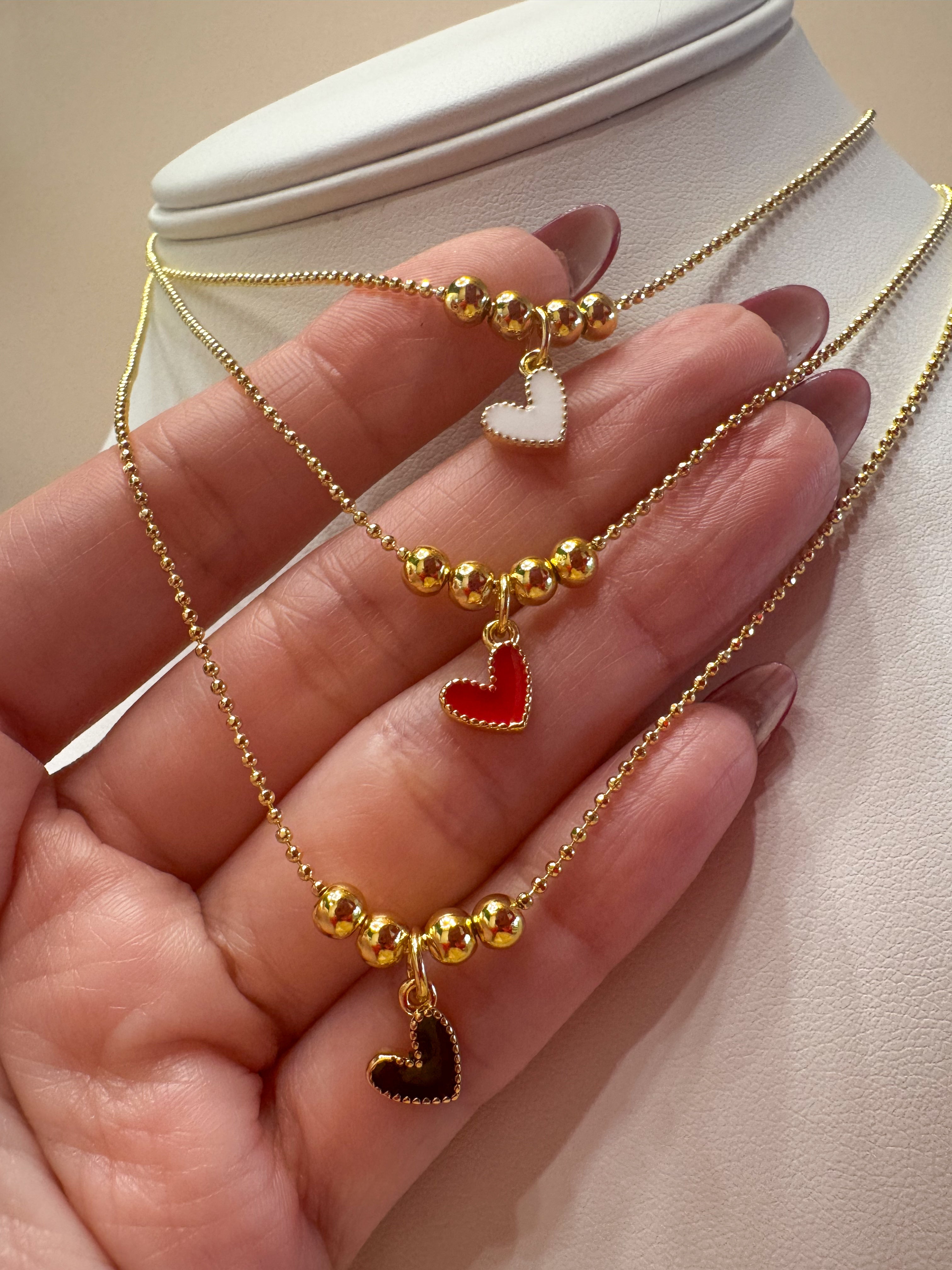 Adjustable Little Colorful Hearts Necklace