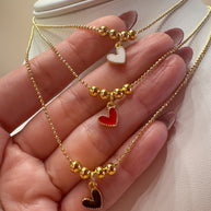 Adjustable Little Colorful Hearts Necklace