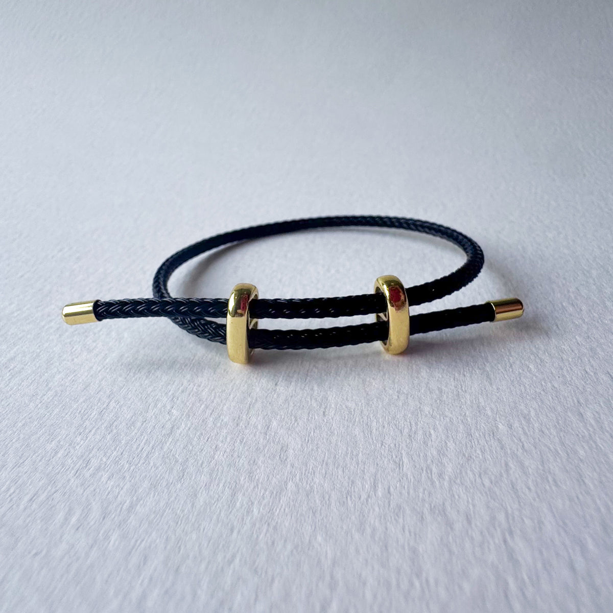Black Cord Adjustable Plain Bracelet