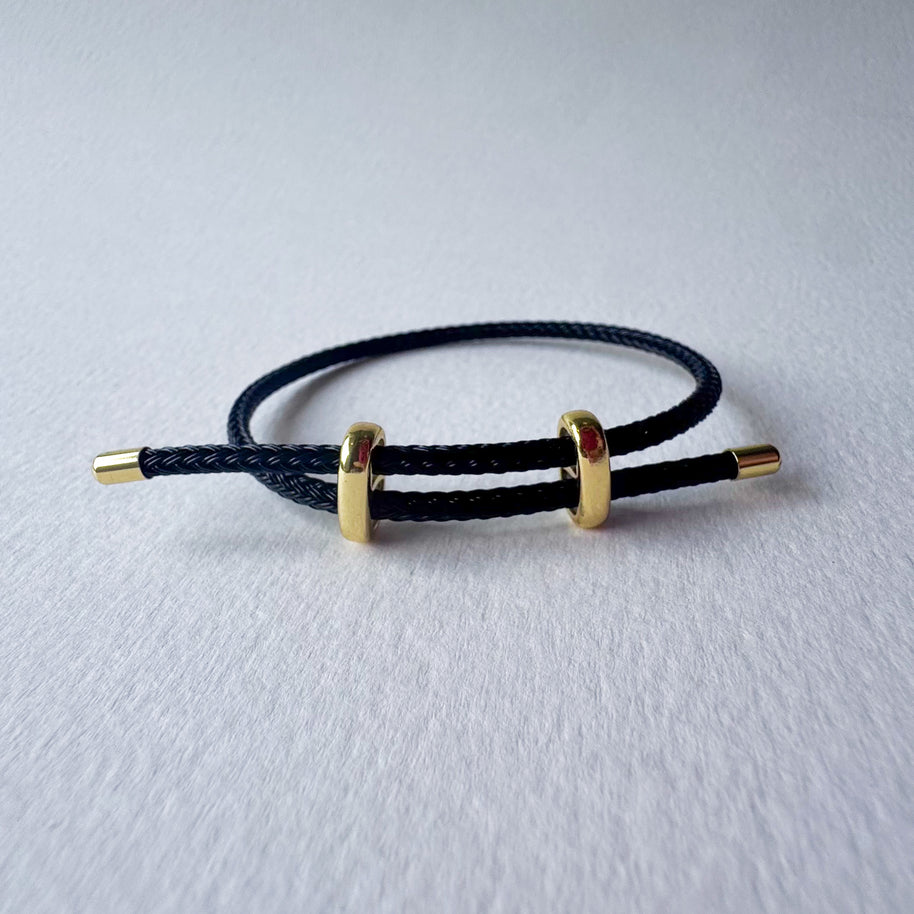 Black Cord Adjustable Plain Bracelet
