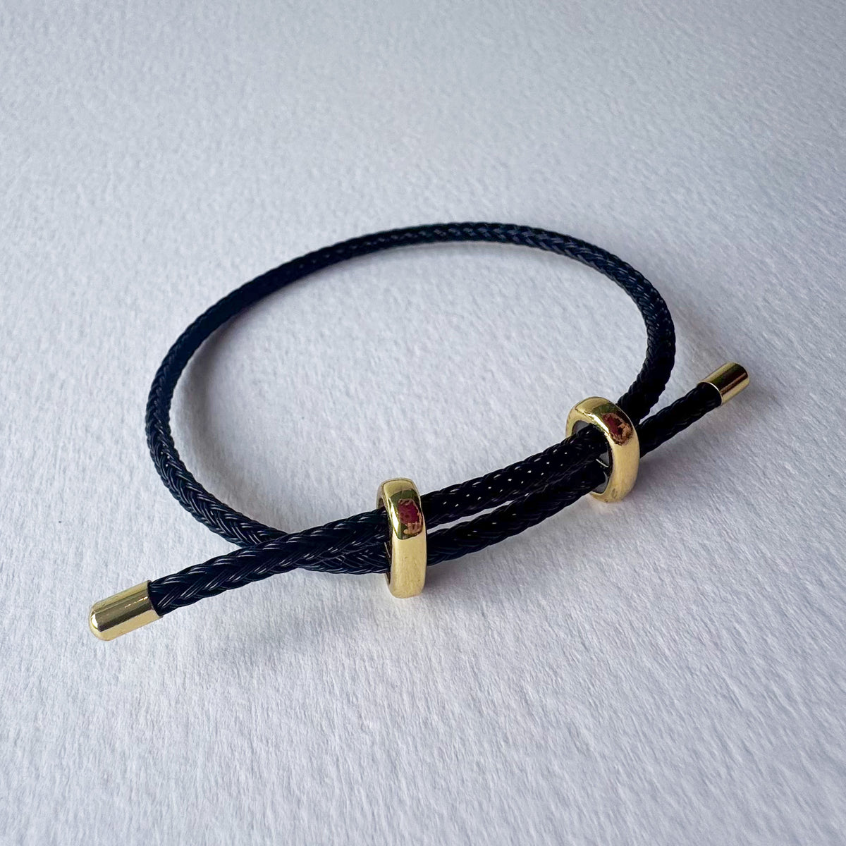 Black Cord Adjustable Plain Bracelet