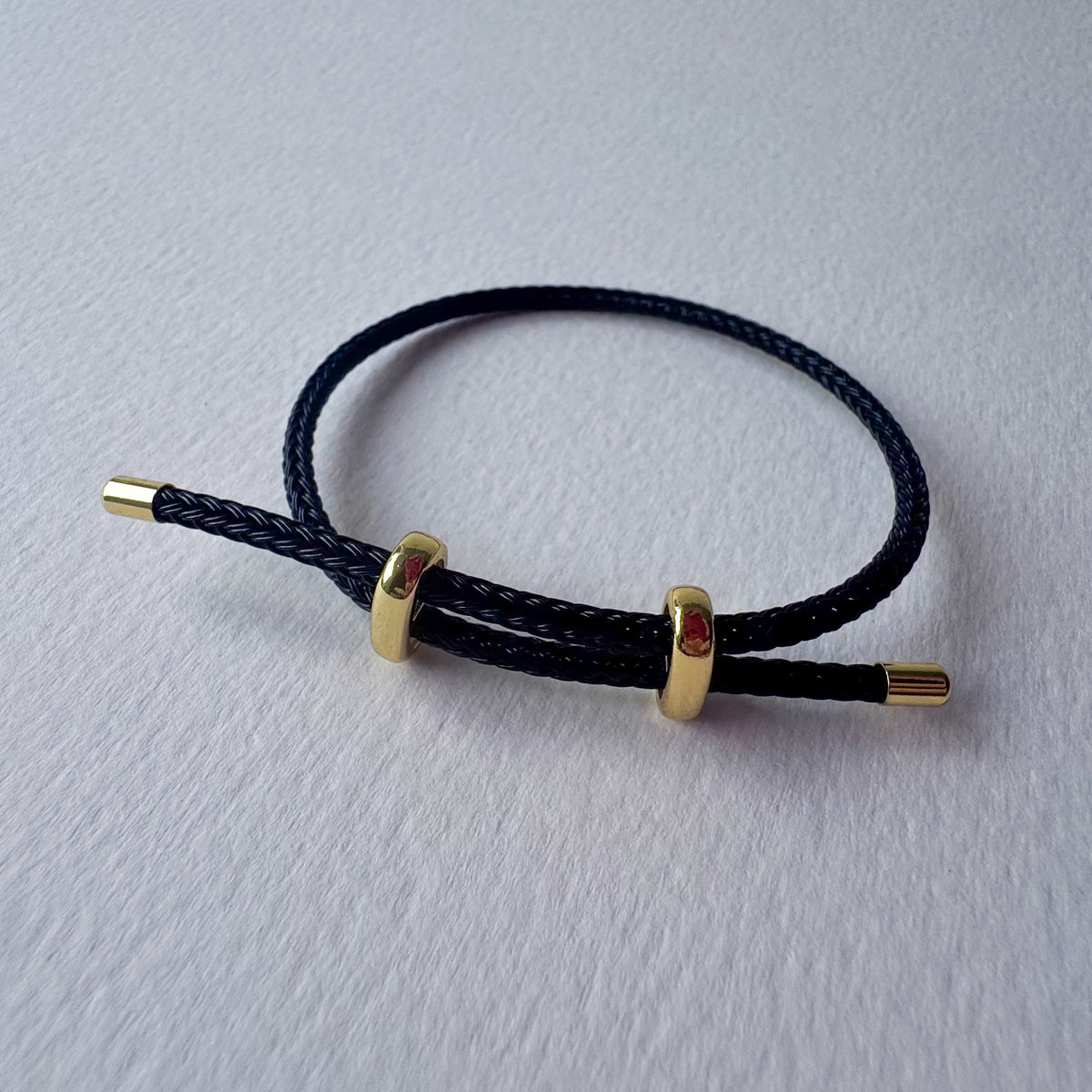 Black Cord Adjustable Plain Bracelet