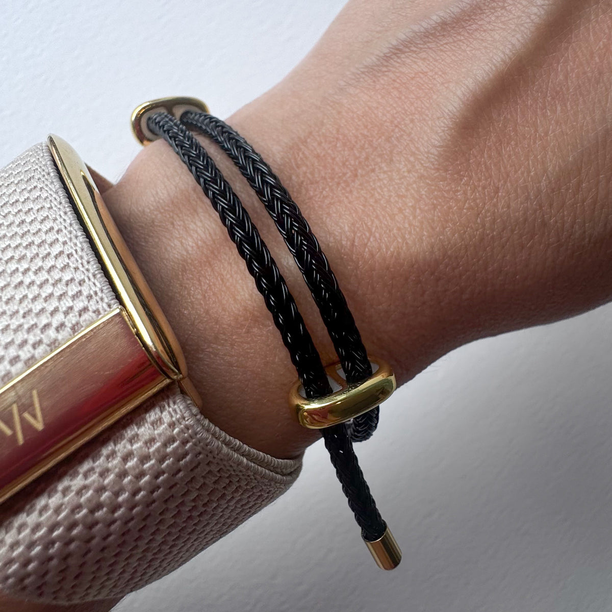 Black Cord Adjustable Plain Bracelet