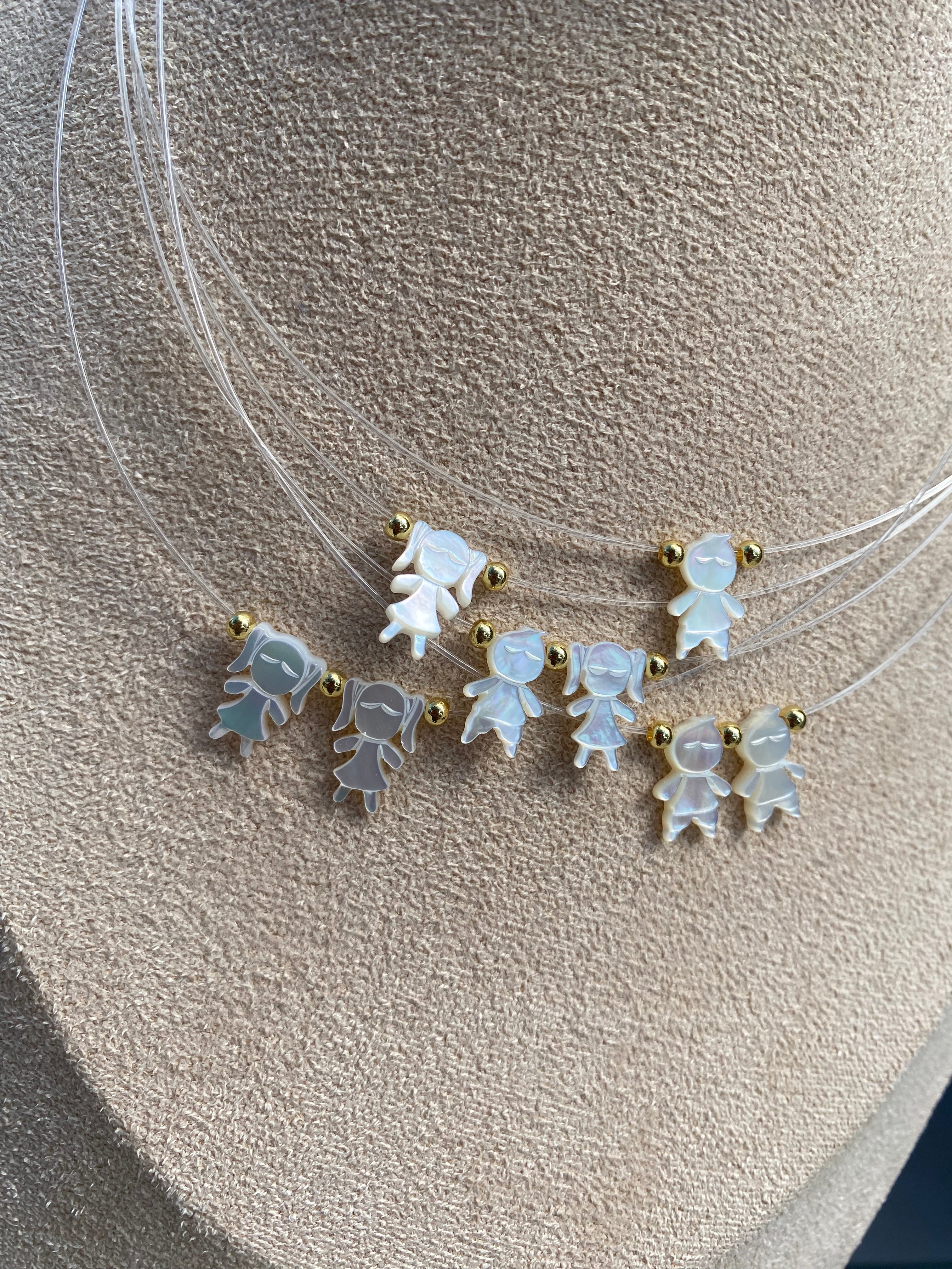 Mother of Pearl Kid Ghost Necklace