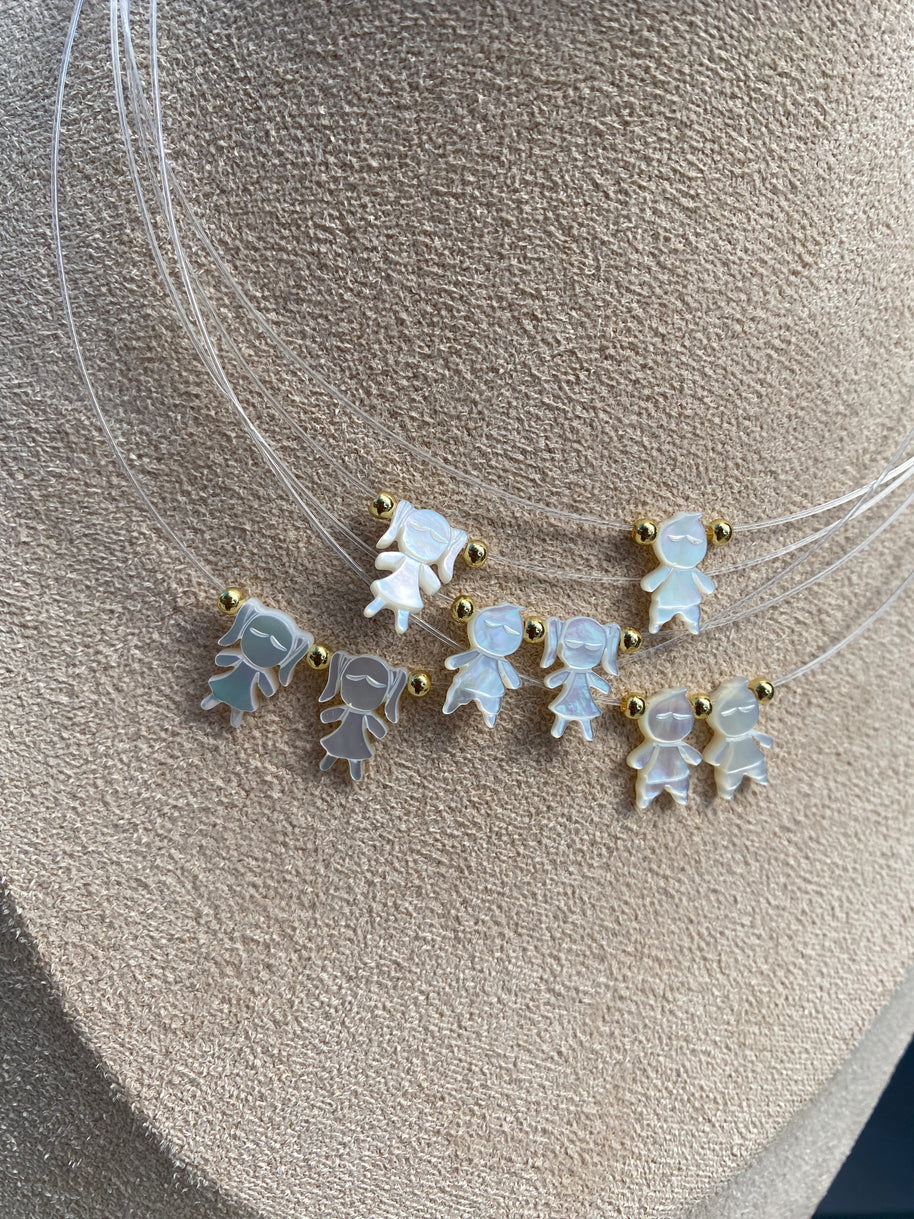 Mother of Pearl Kid Ghost Necklace