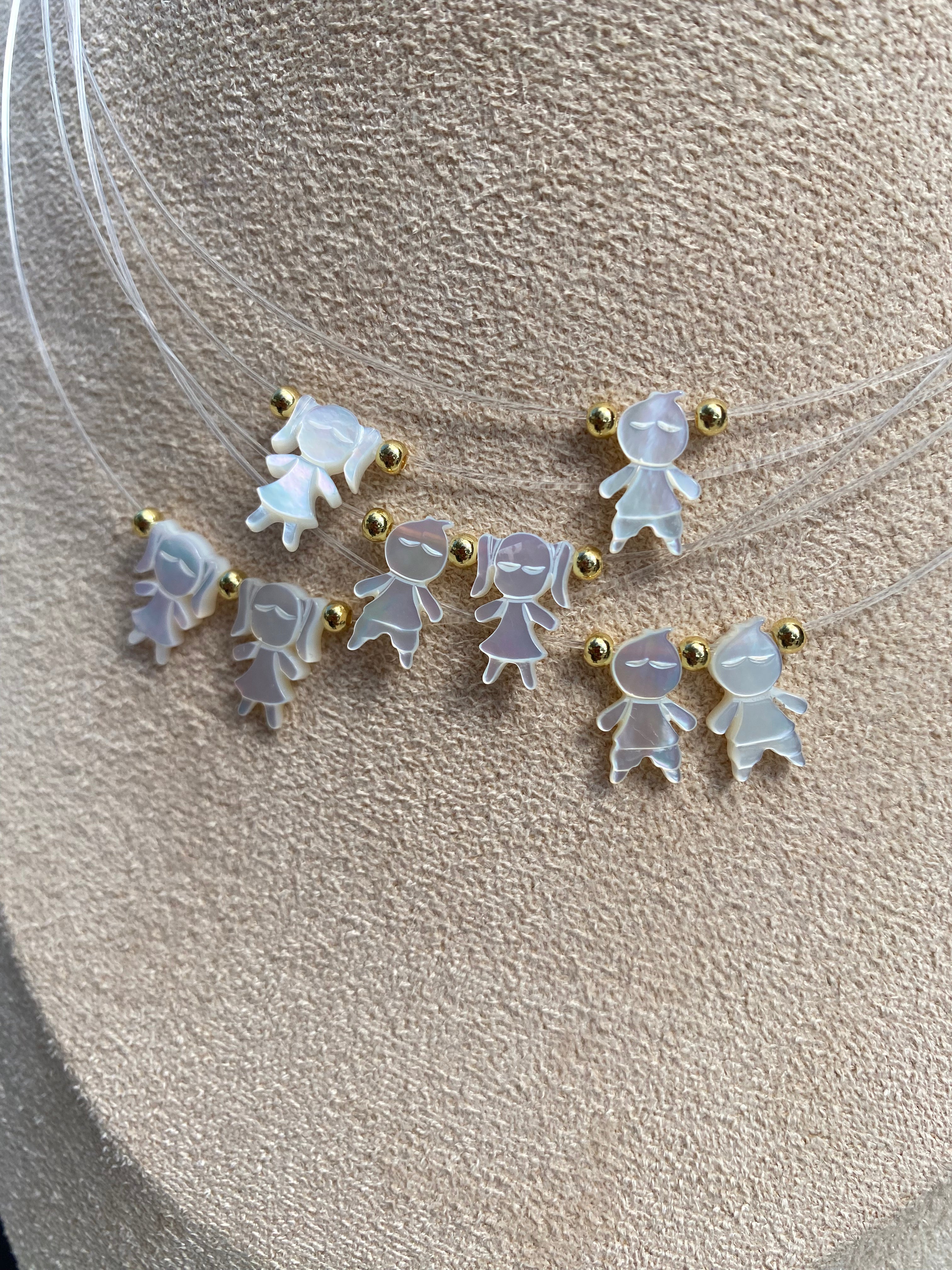 Mother of Pearl Kid Ghost Necklace