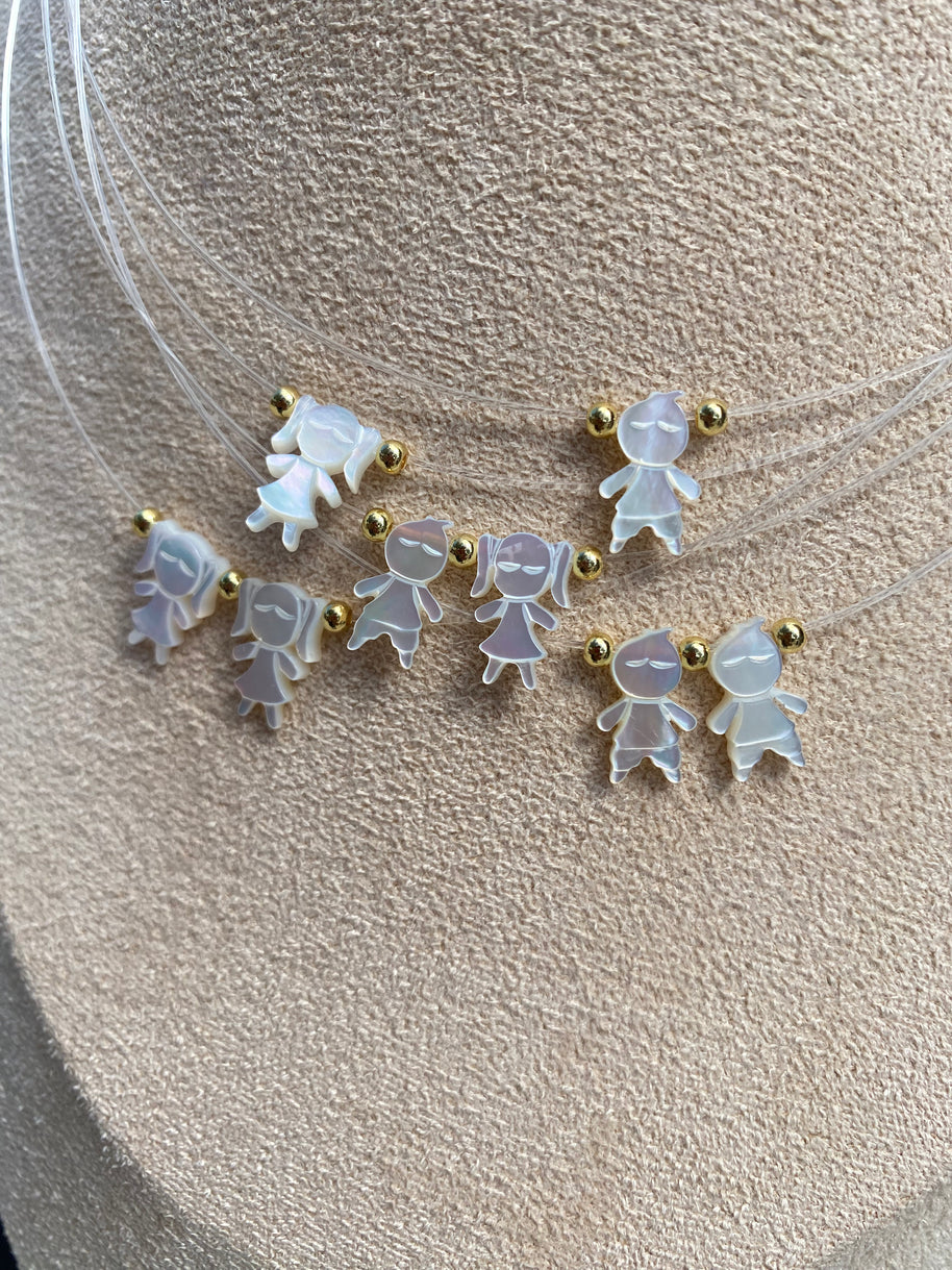 Mother of Pearl Kid Ghost Necklace