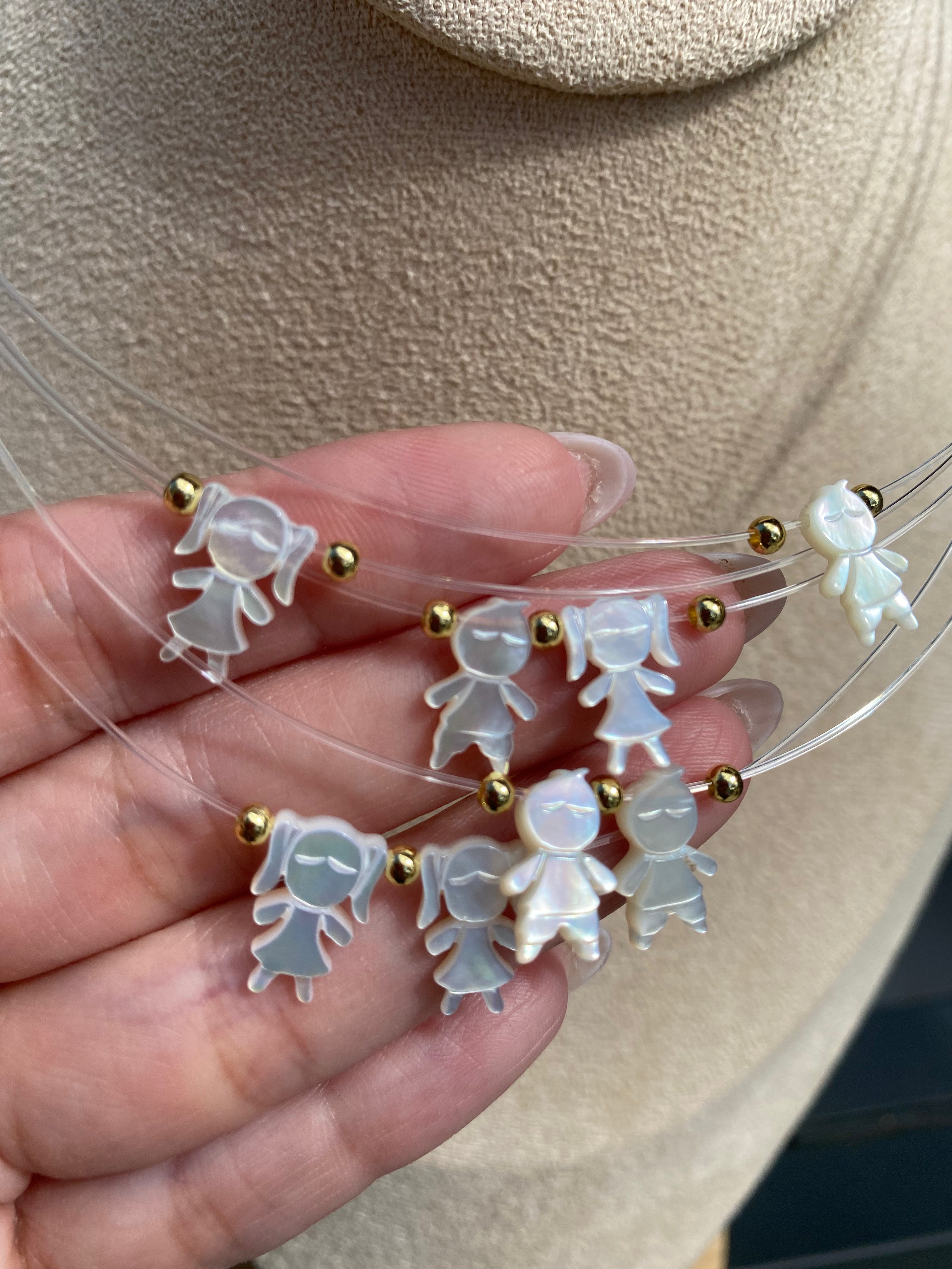 Mother of Pearl Kid Ghost Necklace