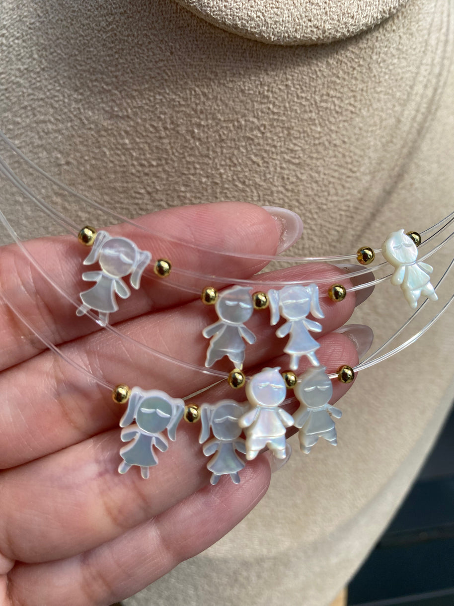 Mother of Pearl Kid Ghost Necklace