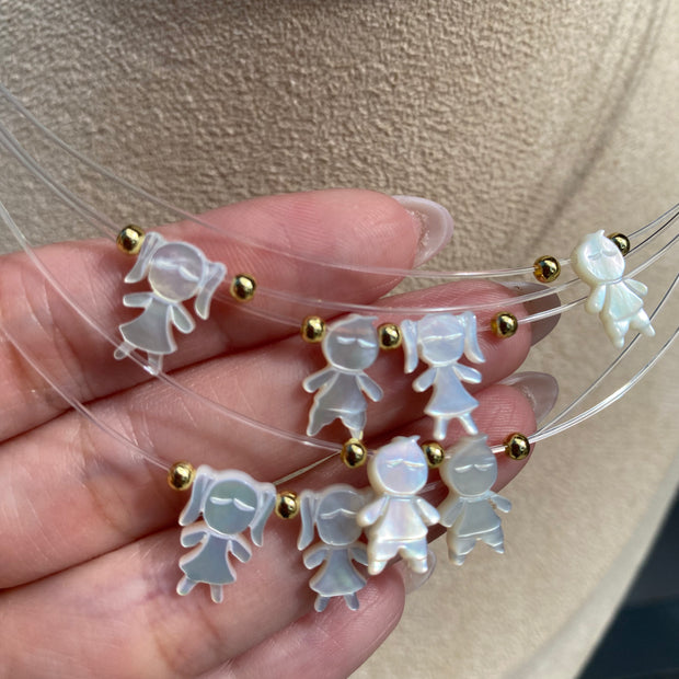 Mother of Pearl Kid Ghost Necklace