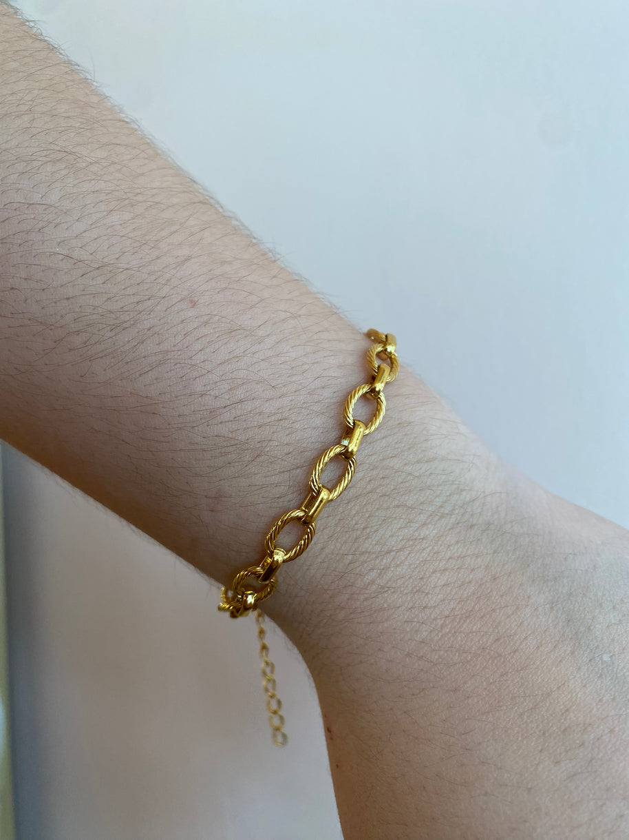 Brazalete Eslabones Gold Acero