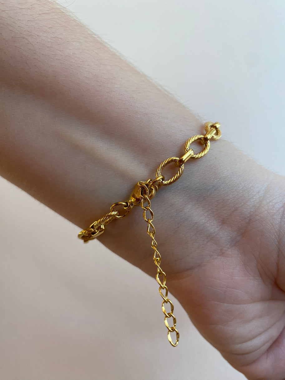 Brazalete Eslabones Gold Acero